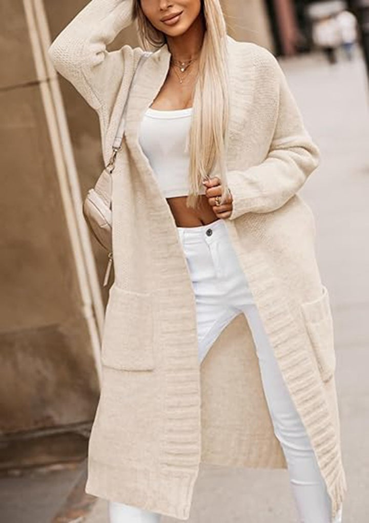 Knitted coat for women with a relaxed fit and deep pockets Lune London