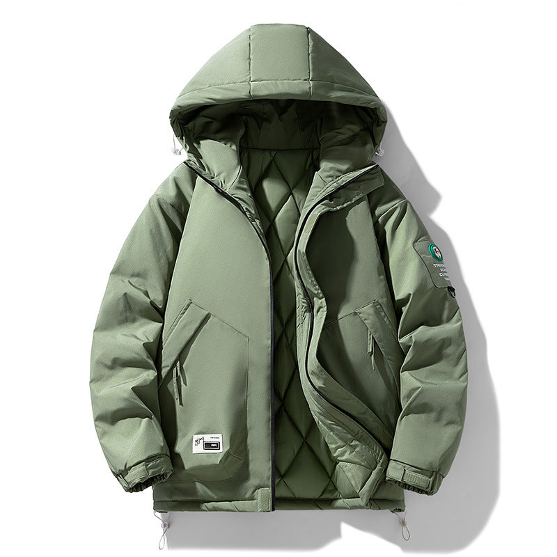 Men's Oversize Utility Hoodie Jacket with Adjustable Hem, Concealed Zipper, and Multifunctional Pockets Amarae