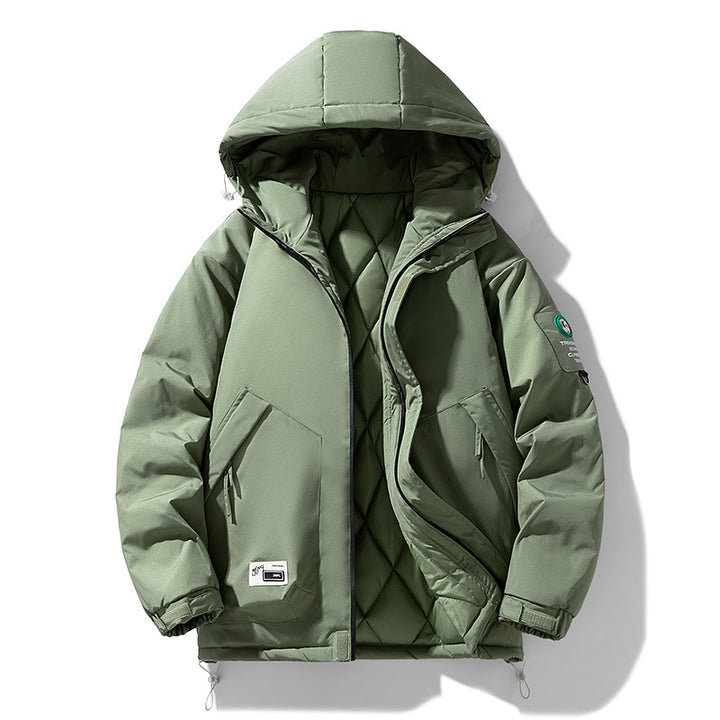 Men's Oversize Utility Hoodie Jacket with Adjustable Hem, Concealed Zipper, and Multifunctional Pockets Amarae