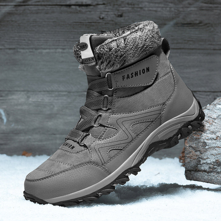 Women's Insulated Outdoor Hiking Ankle Boots with Faux Fur Collar, Velcro Closure, and Grippy Multi-Zone Profile Sole Amarae