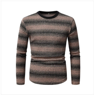 Men's long sleeve shirt in textured material with a stylish striped pattern Lune London