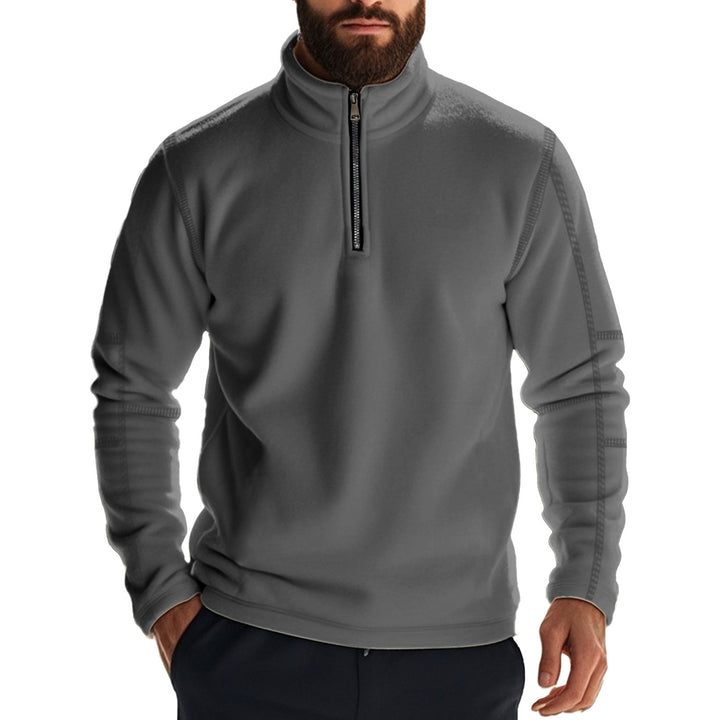 Men's fleece pullover with high collar and zipper Lune London