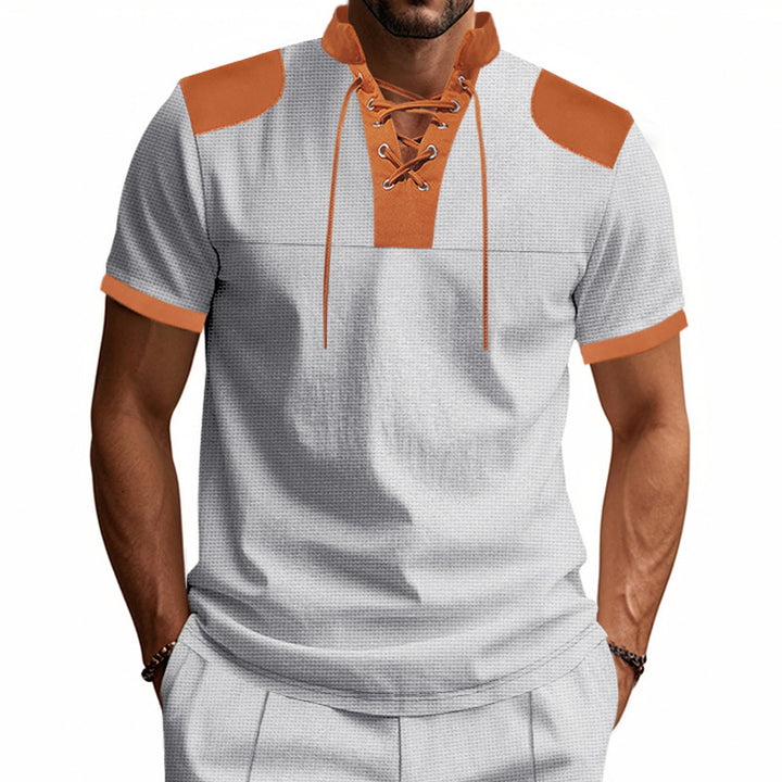 Short-sleeve shirt for men with laces and structured design Lune London