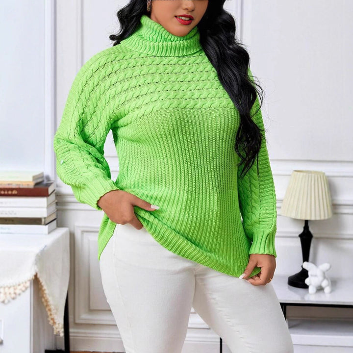 Pull en maille pour femme avec col roulé et design texturé Chic & Stil
