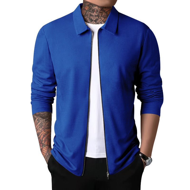 Casual zip sweatshirt for men with textured superior material Amarae