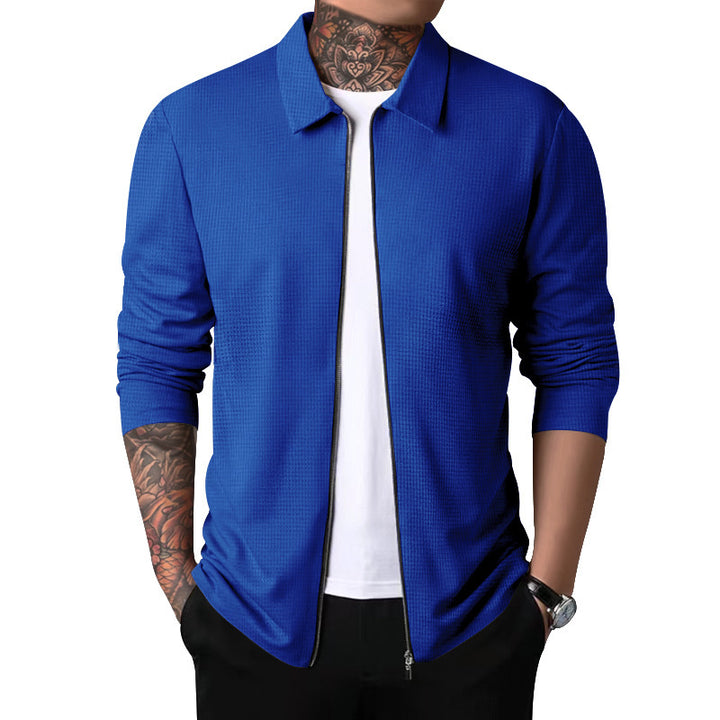 Casual zip sweatshirt for men with textured superior material Amarae