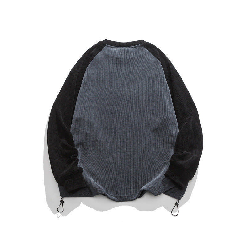 Unisex Oversize Cord Sweatshirt with Raglan Sleeves, Kangaroo Pockets and Drawstring Hem Amarae