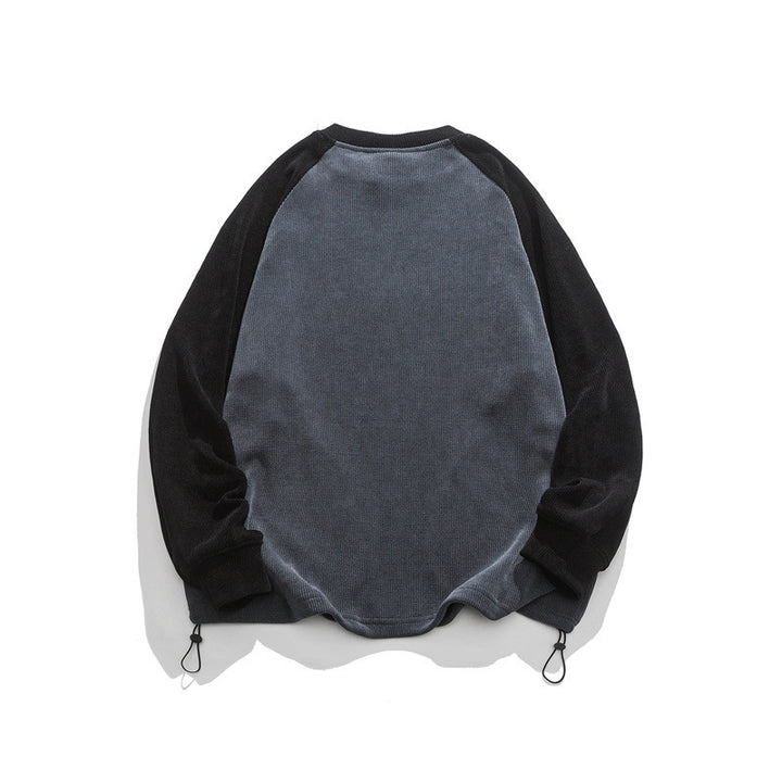 Unisex Oversize Cord Sweatshirt with Raglan Sleeves, Kangaroo Pockets and Drawstring Hem Amarae