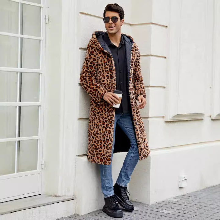 Trendy long coat for men with leopard pattern Lune London