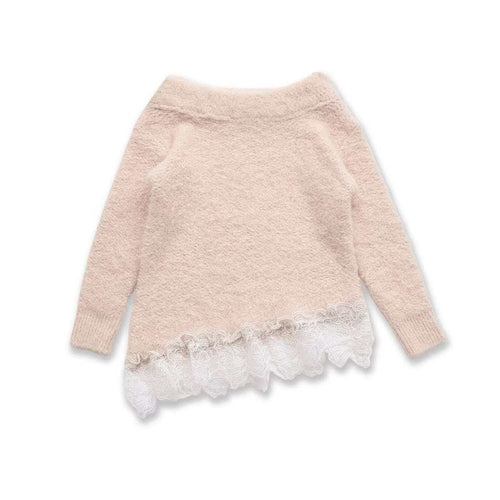 Pull pour femmes avec bordure en dentelle ludique Chic & Stil
