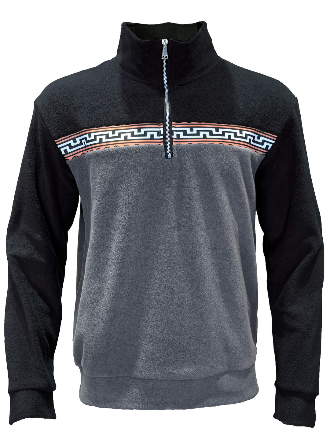 Men's fleece pullover with stylish high neck and contrasting pattern Lune London