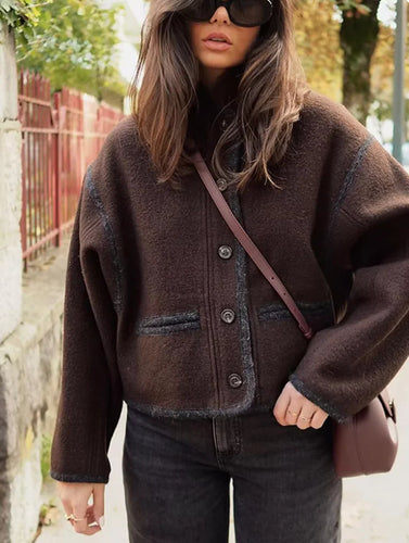 Elegant transitional jacket for women with decorative buttons Amarae