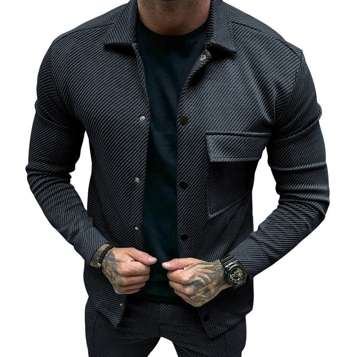Men's elegant casual top with textured design and practical chest pocket Amarae