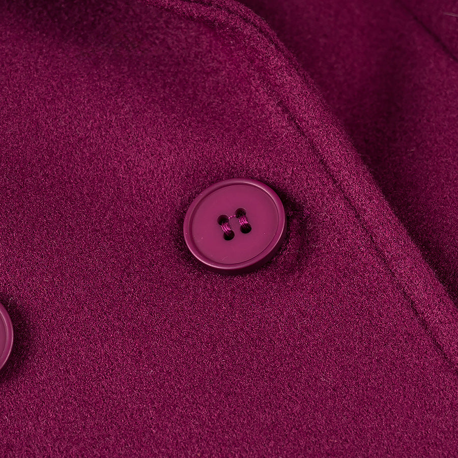 Ladies Tailored Long Coat made of Wool Blend with Shawl Collar and Clean-Cut Silhouette Amarae