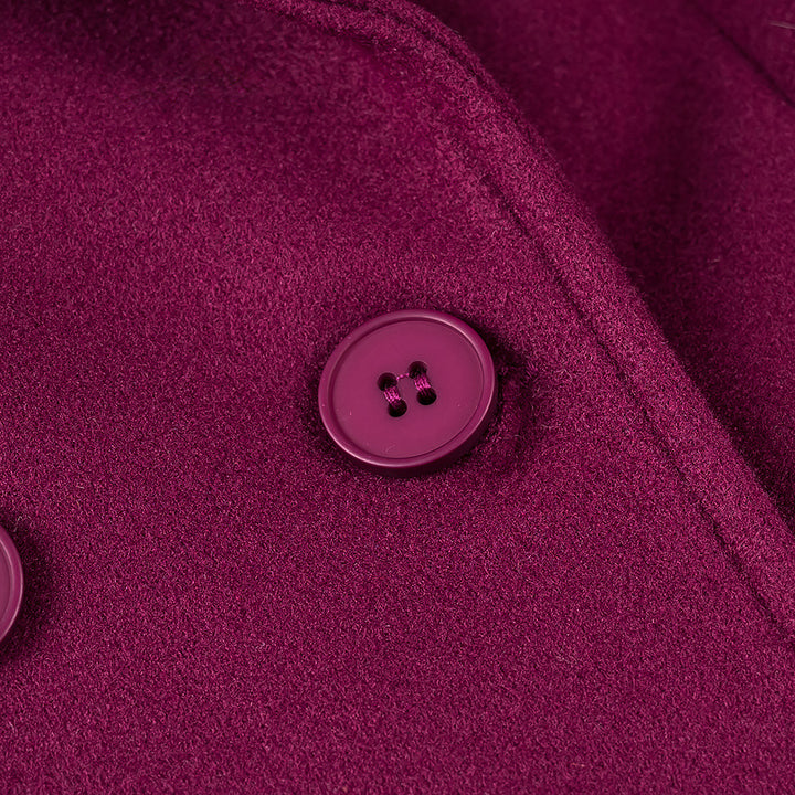 Ladies Tailored Long Coat made of Wool Blend with Shawl Collar and Clean-Cut Silhouette Amarae