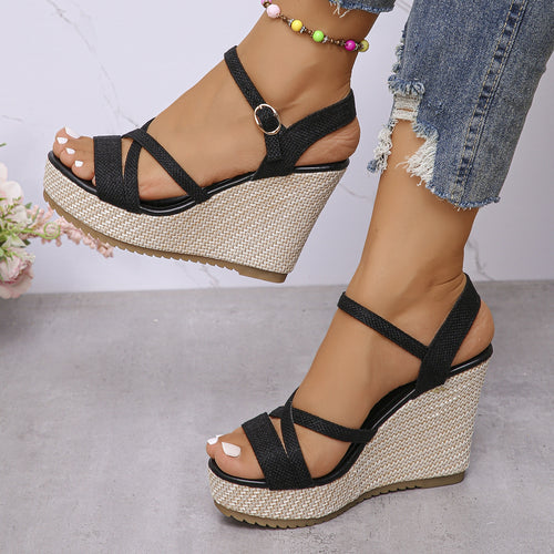Wedge sandals for women with adjustable strap and non-slip sole Amarae
