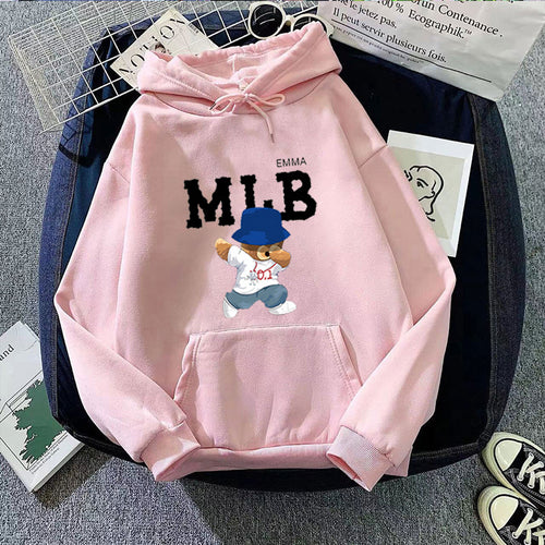 Ladies hoodie with creative animal and lettering design Chic & Stil