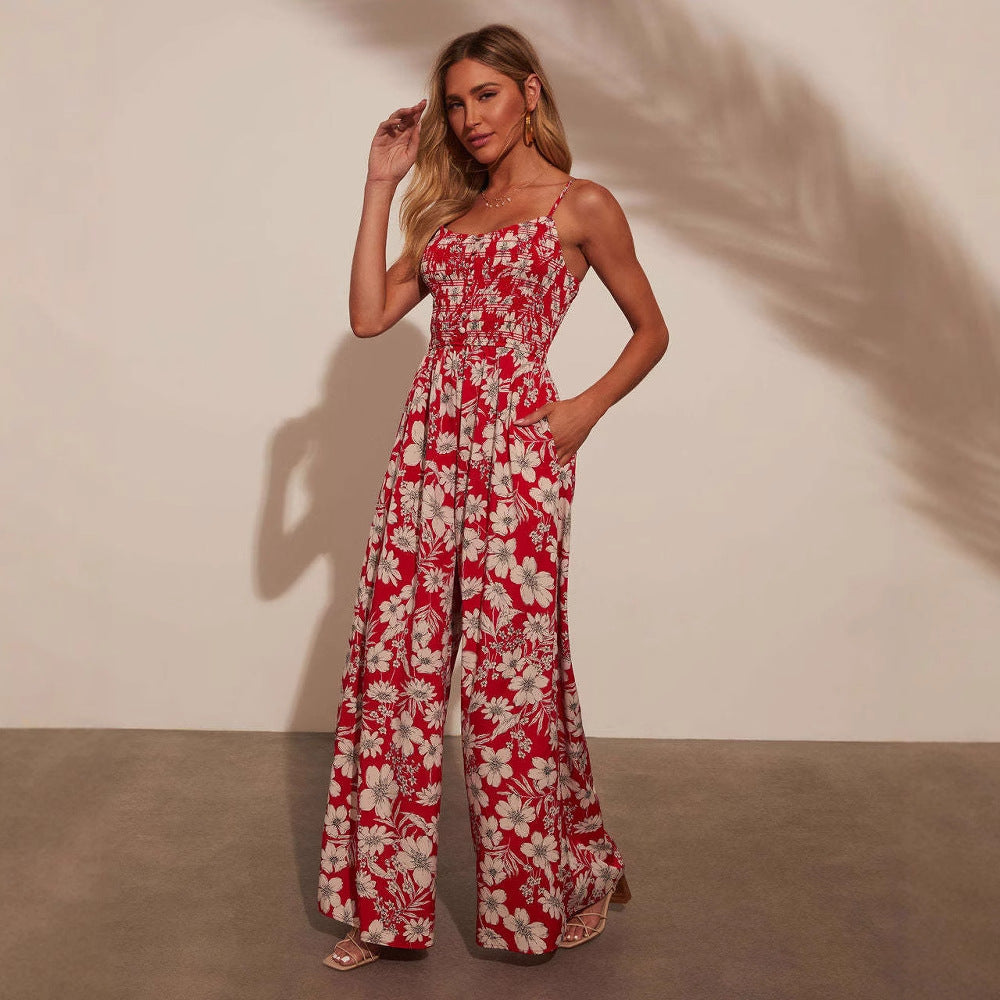 Women's maxi dress with floral design and elastic waist Lune London