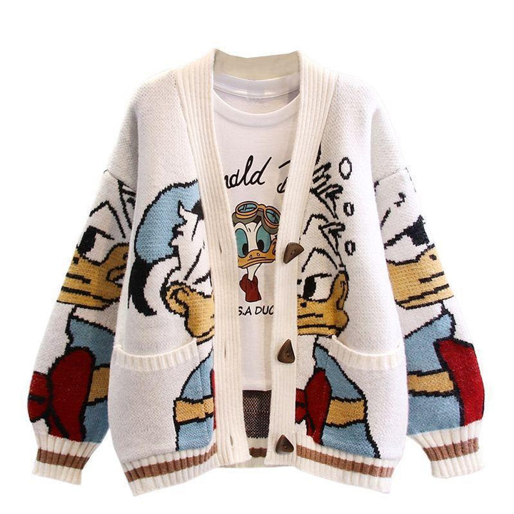 Ladies embroidered sweater and cardigan with playful Disney pattern Lune London