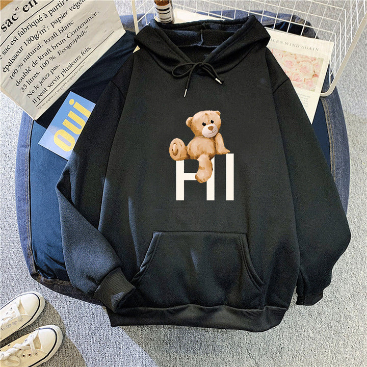 Women's hoodie with cute bear design Chic & Stil