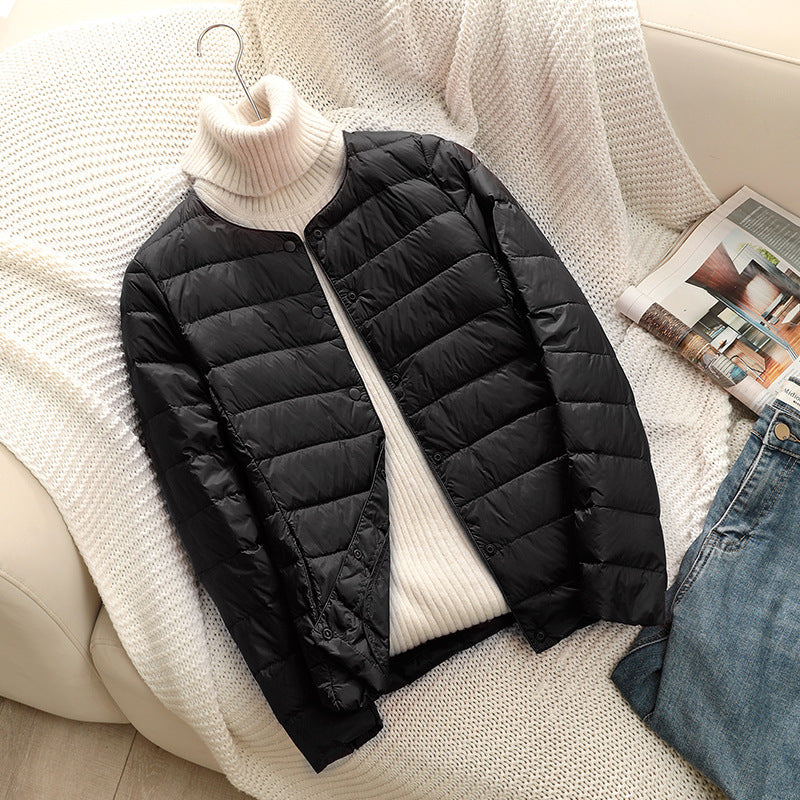 Women Ultra-Lightweight Quilted Jacket without Collar, Packable Thermal Jacket for Travel and Everyday Amarae