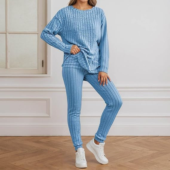 Ensemble tricot confortable pour femme avec texture côtelée Chic & Stil
