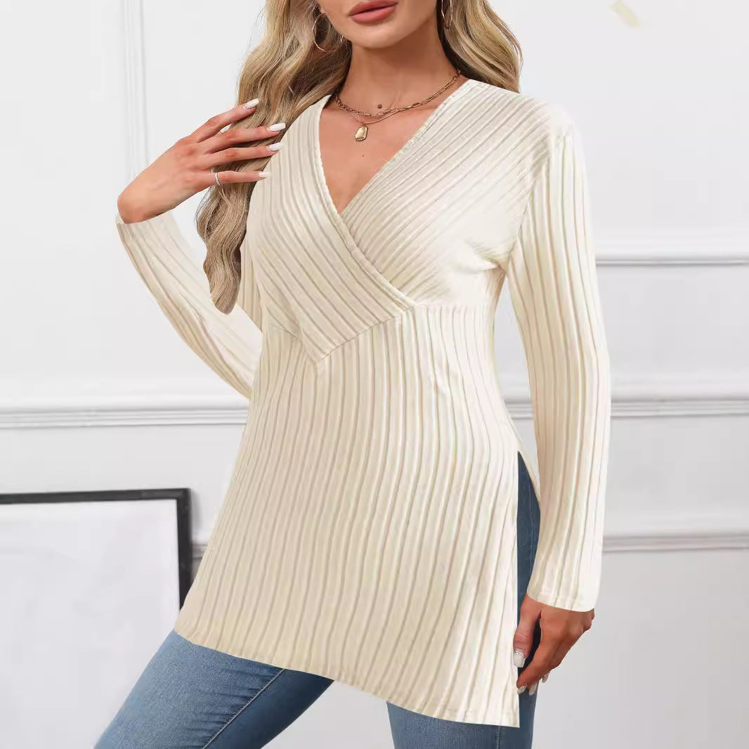 Top à enroulement pour femmes avec un design à côtes texturé et une coupe moderne Amarae