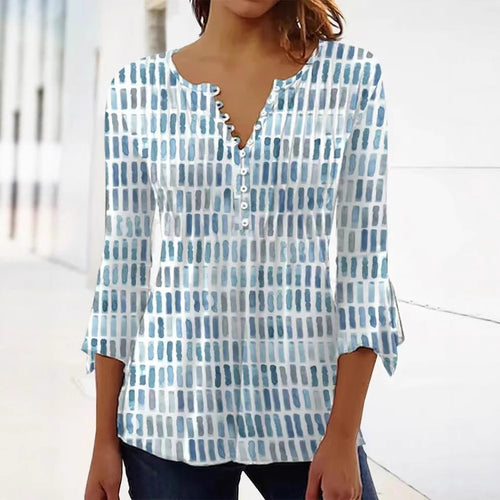 Blouse pour femmes au design graphique moderne avec détails de boutons Chic & Stil