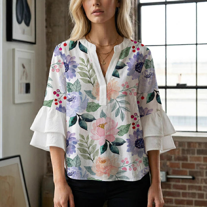 Women's artistic top with ruffled sleeves Lune London
