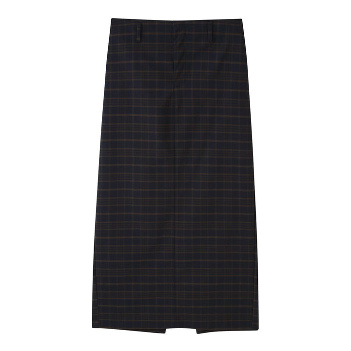 Women's high-waisted pencil skirt with center pleat and belt loops Amarae