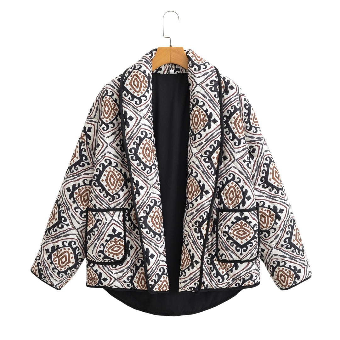 Veste matelassée élégante pour femmes avec ceinture à la taille et manches larges Chic & Stil
