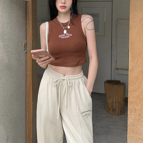 Women’s Crop Top with High Collar and Subtle Logo Amarae