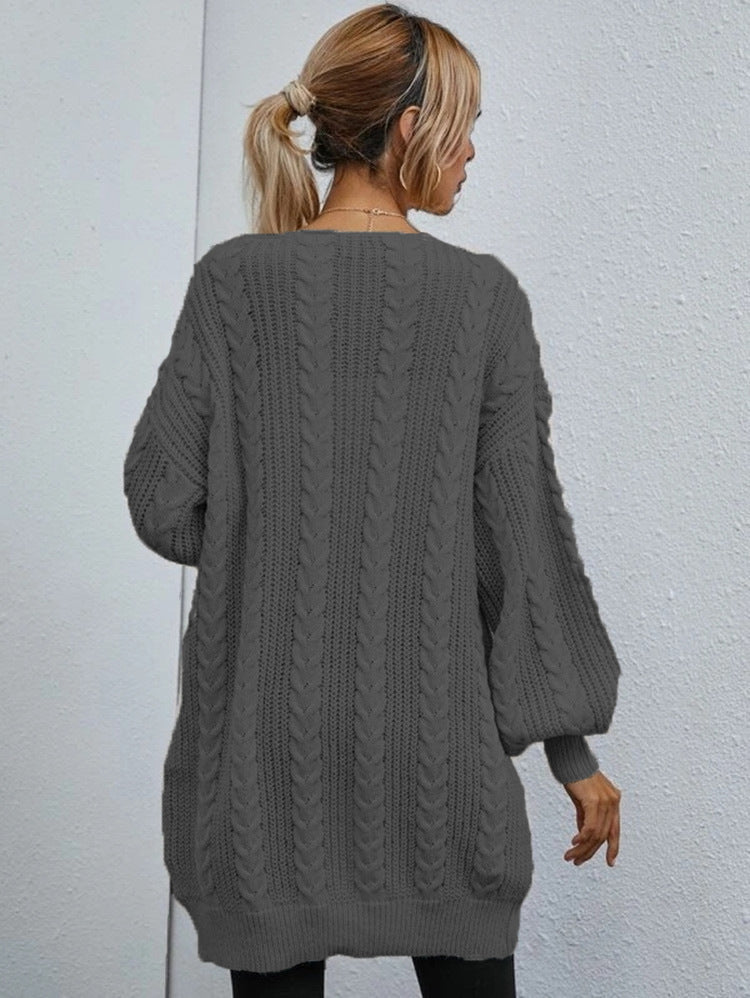 Women's knitted jacket with diamond pattern and relaxed fit Lune London