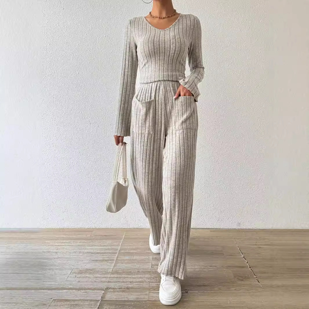Ladies Casual Knit Jumpsuit with Pockets Lune London
