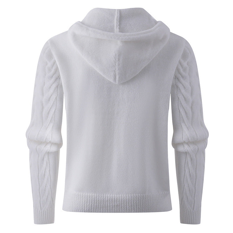 Chunky knit hoodie for men with modern embossed pattern Lune London