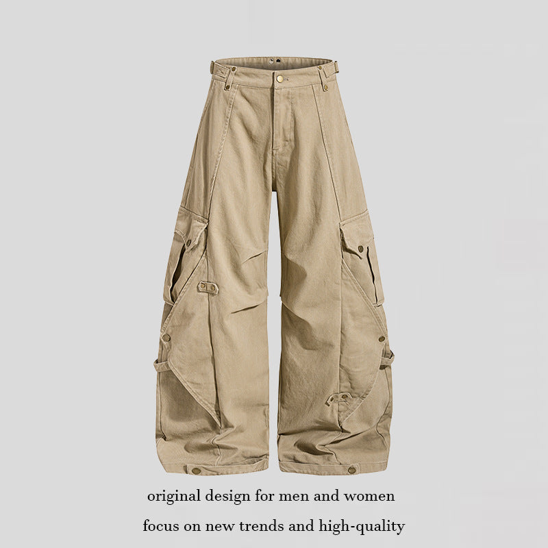 Women wide cargo culotte pants with adjustable straps, large flap pockets, and balloon silhouette Amarae