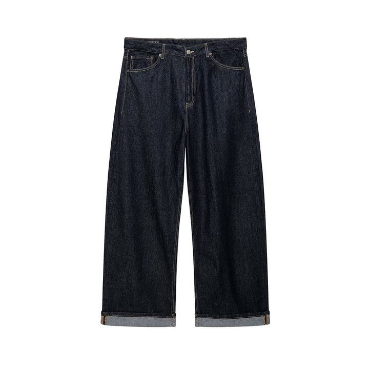 Women's Wide-Cut High-Waist Jeans made of Raw Denim with Cuffed Hem Amarae