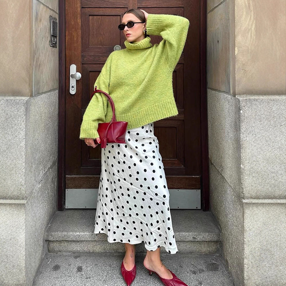 Women's Oversized Turtleneck Sweater made of Mohair Mix with Dropped Shoulder Amarae
