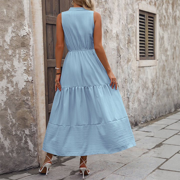 Women Button Layer Maxi Dress Lune London