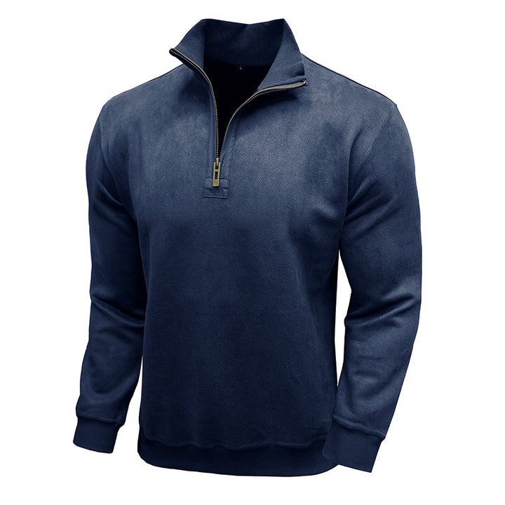 Sporty men's pullover with half-zip Lune London