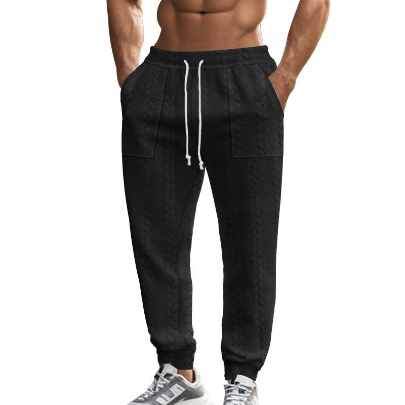 Men's leisure pants made of textured fleece with practical side pockets Lune London
