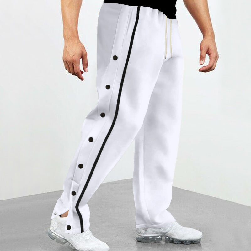 Sport leisure pants for men with side print and three snap buttons Lune London