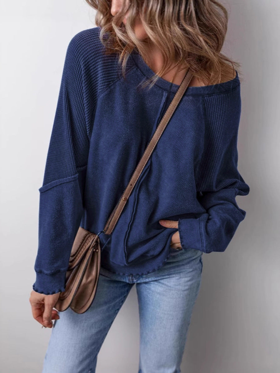 Pull femme décontracté avec décolleté large Lune London
