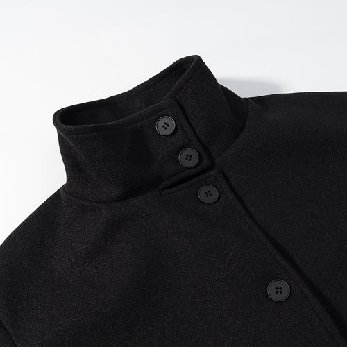Short jacket for women with elegant high collar and button closure Amarae