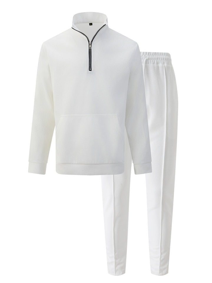 Men's sporty zip-up sweatshirt with comfortable jogger pants Lune London