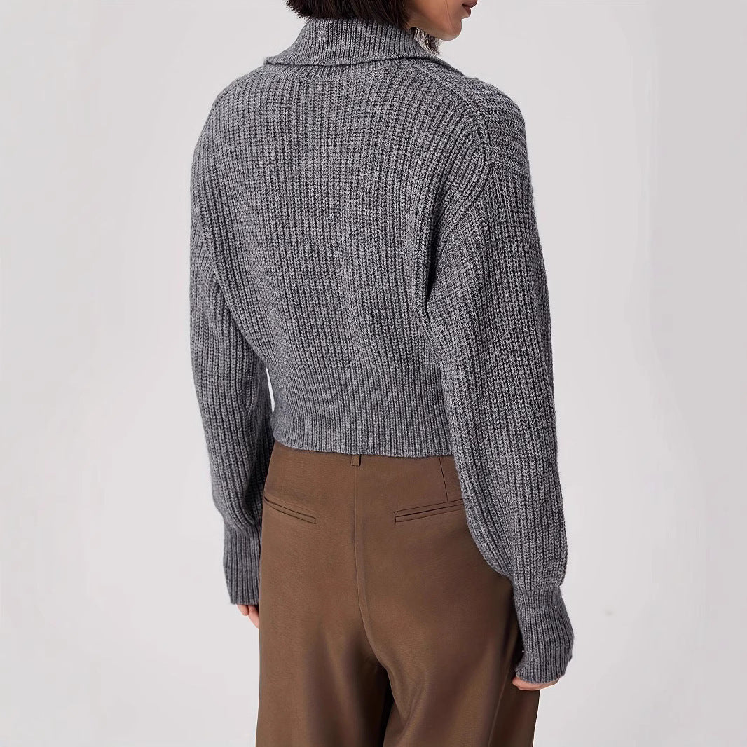 Soft knit sweater for women with high collar Lune London