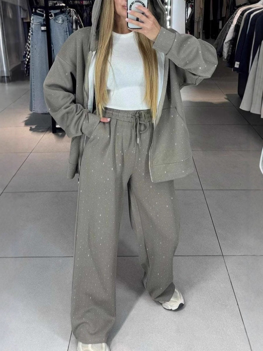 Chic Polka Dot Track Suit for Women