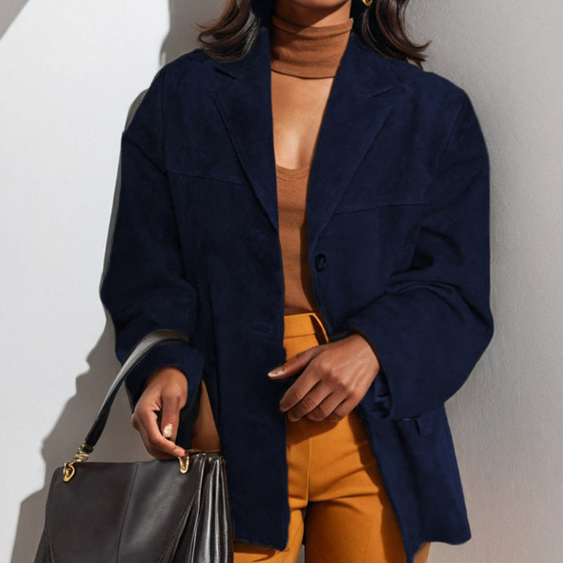 Veste en Suède Élégante pour Femmes avec Coupe Classique et Deux Poches Chic & Stil
