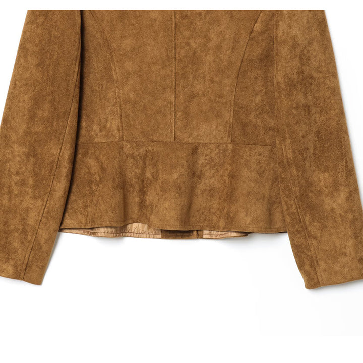 Elegant faux leather jacket for women with button-covered design Lune London