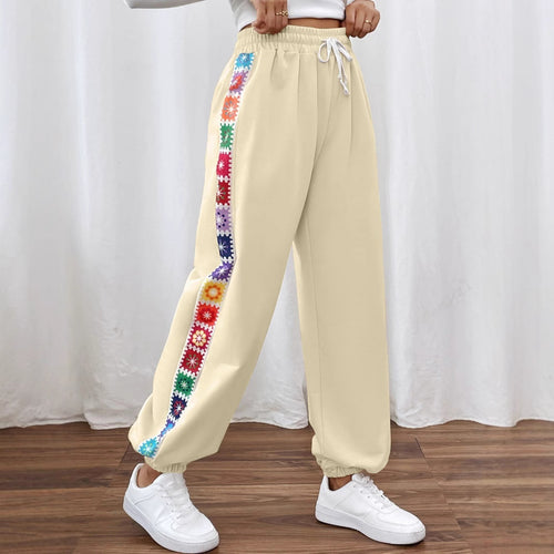 Leisure pants for women with a colorful floral pattern and an elastic waistband Amarae